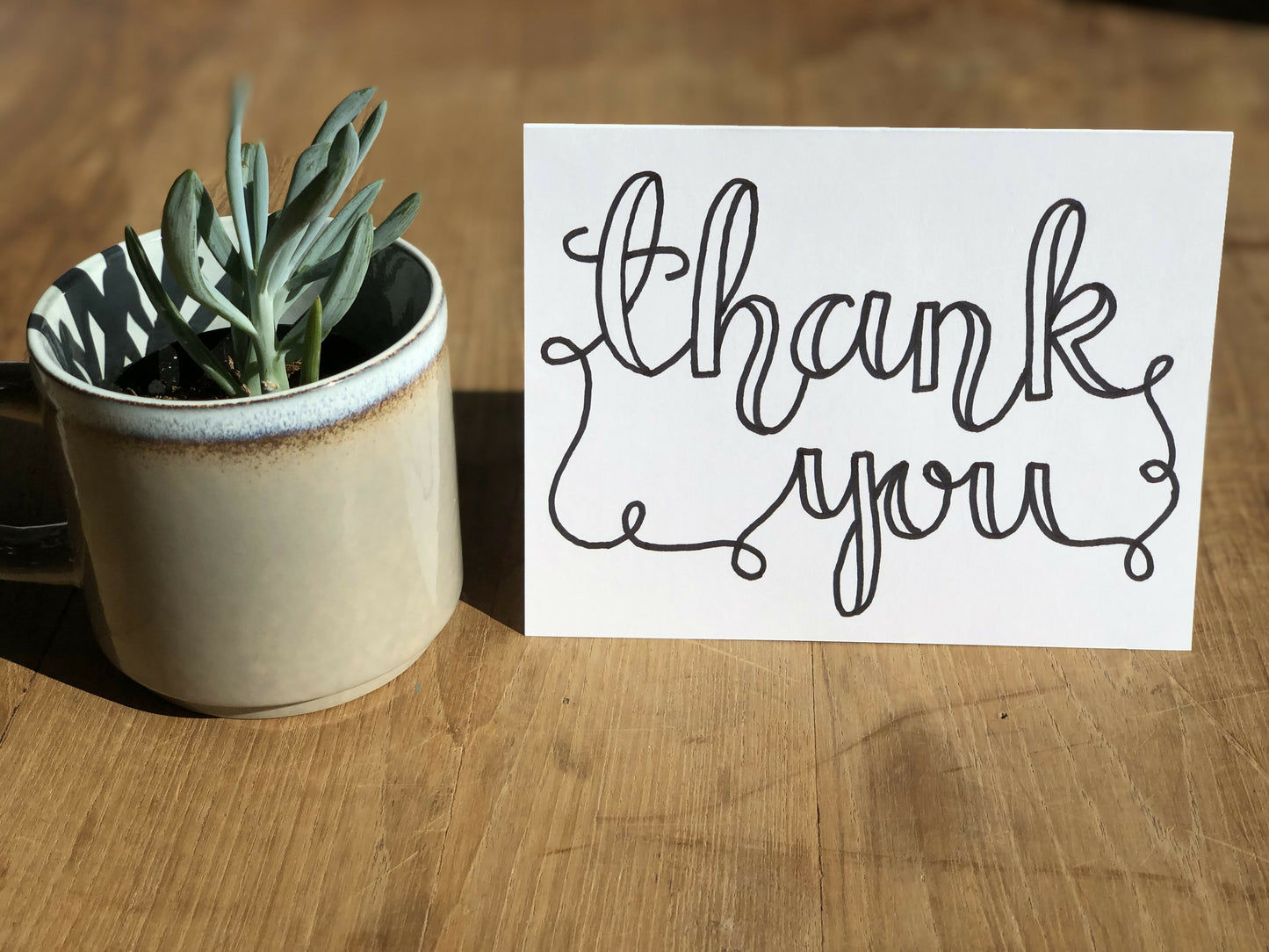 Thank You Greeting Card - Swirly