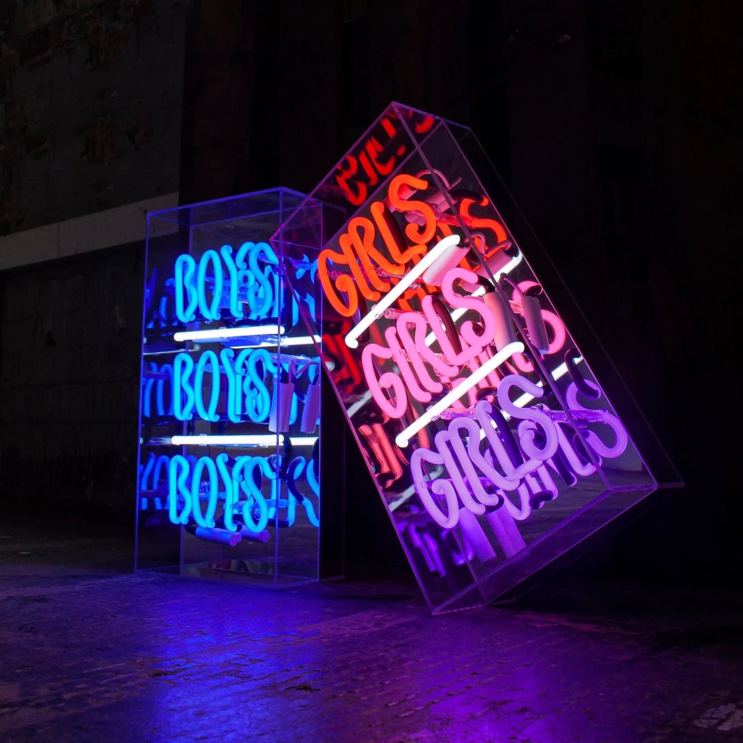'Girls Girls Girls' Acrylic Box Neon Light