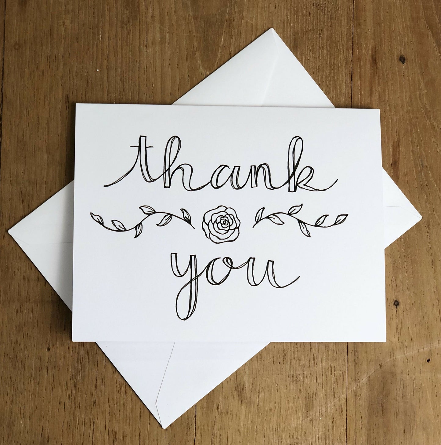 Thank You Greeting Card - Rose