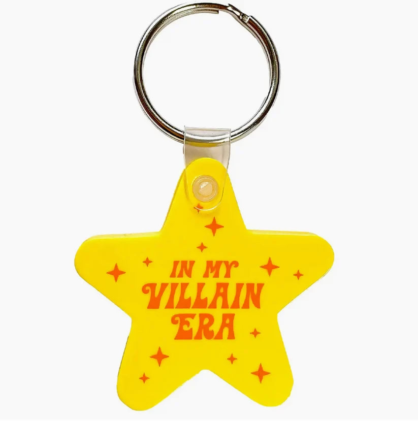 In My Villain Era Yellow Star Shaped Vinyl Keychain