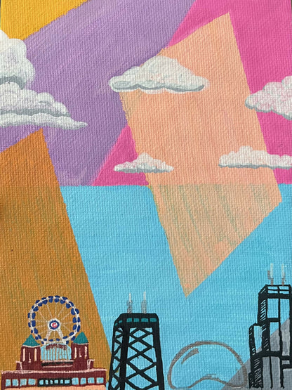 Cloudy Chicago Sunset