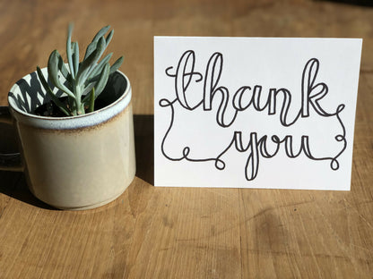 Thank You Greeting Card - Swirly