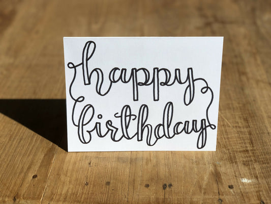 Happy Birthday Greeting Card - Swirly