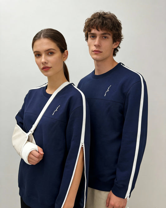Unisex Easy-On/Off Sweatshirt (Upper Limb Injury/Bone Fracture Recovery)