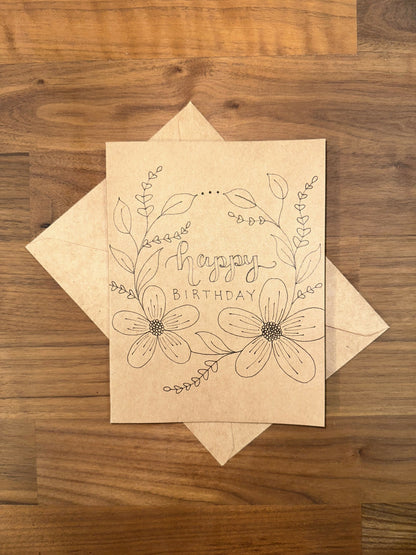 Floral Greeting Card - Thank You, Happy Birthday, or Congrats