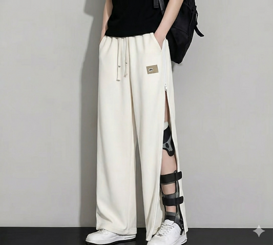 Unisex Easy-On/Off Adaptive Recovery Pants with Side Magnetic Zippers