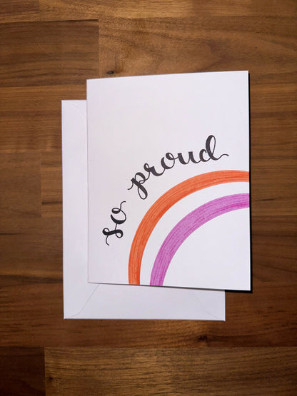 So Proud LGBTQ+ Rainbow Greeting Card