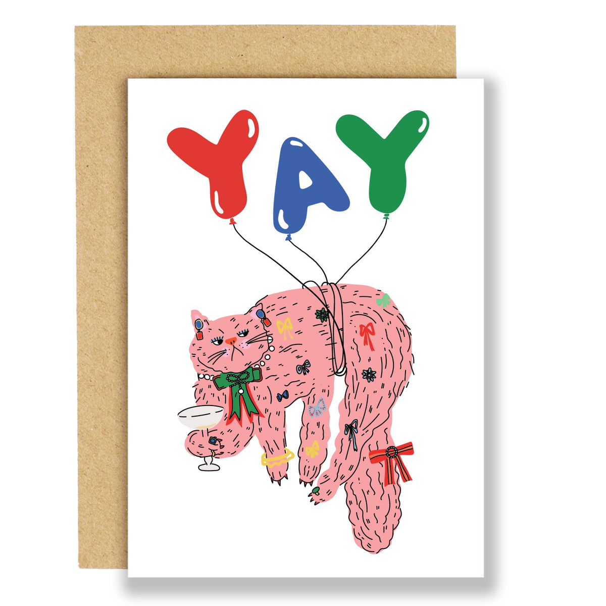 Yay! cat birthday greeting card