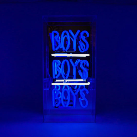 'Boys Boys Boys' Acrylic Box Neon Light