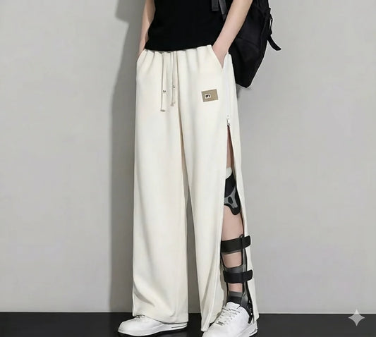 Unisex Easy-On/Off Adaptive Recovery Pants with Side Magnetic Zippers