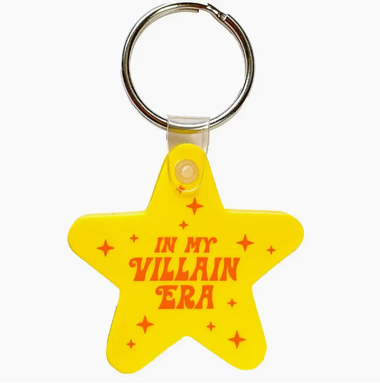 In My Villain Era Yellow Star Shaped Vinyl Keychain