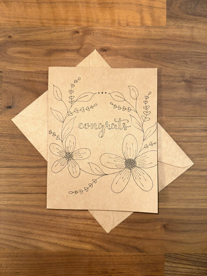 Floral Greeting Card - Thank You, Happy Birthday, or Congrats